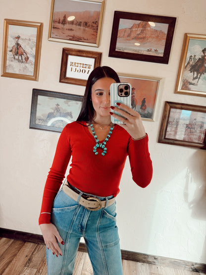 The Sloan Top in Red
