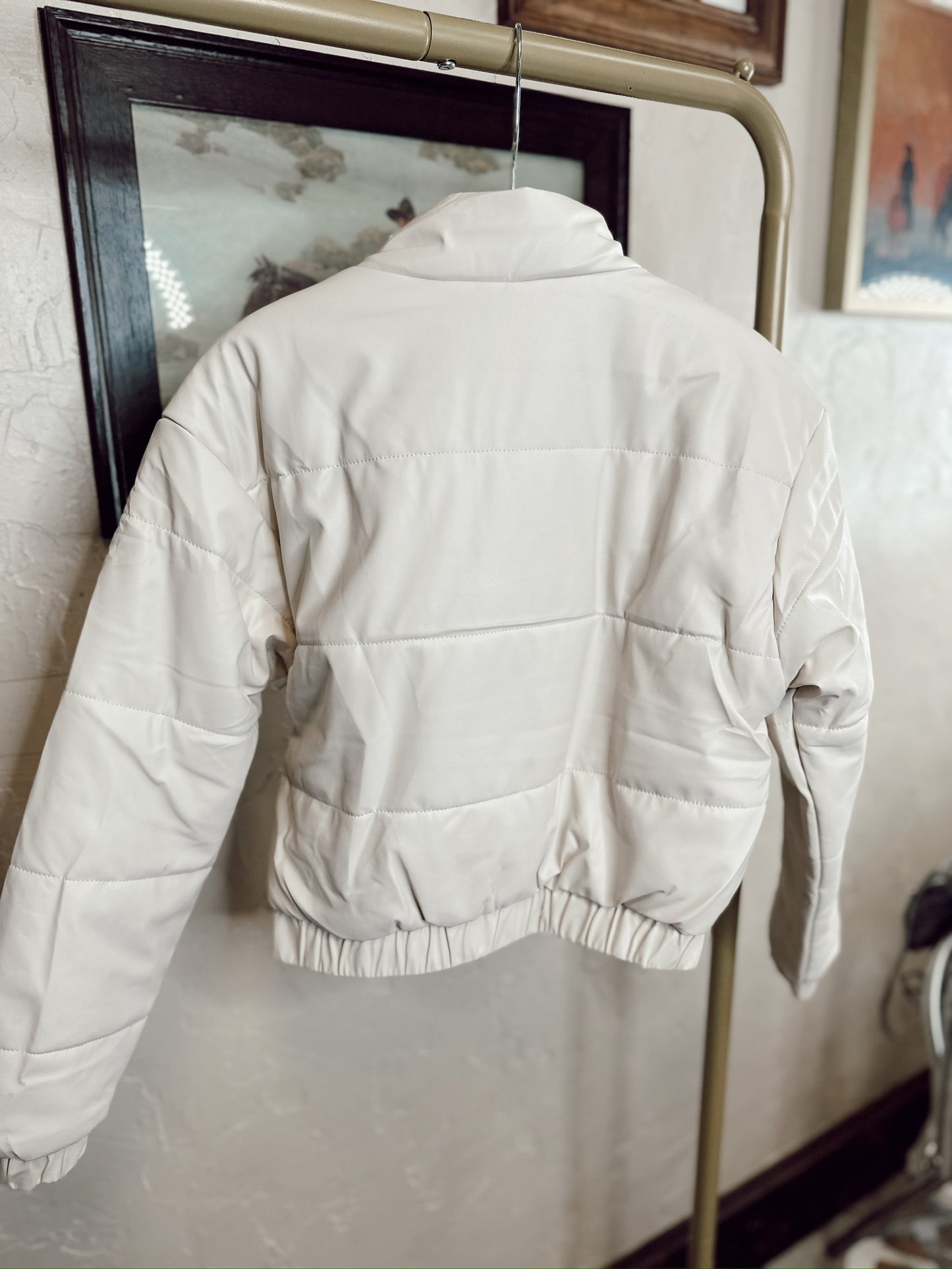 The Phoenix Puffer Jacket in Cream