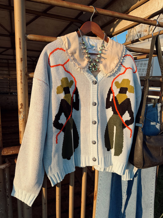 The Lasso Legend Cardigan in Baby Blue