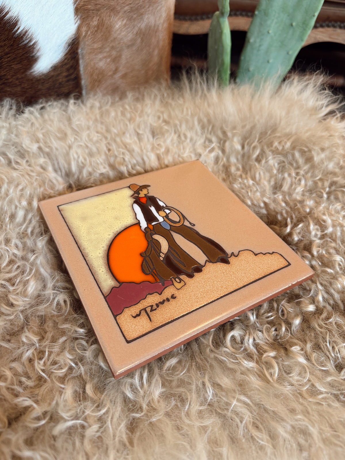 Vintage Texas Cowboy Trivet