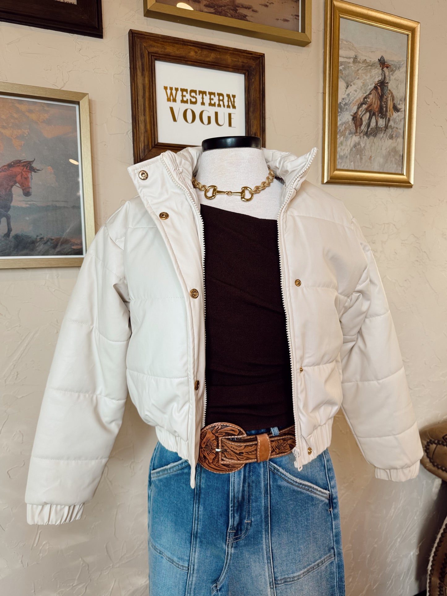 The Phoenix Puffer Jacket in Cream