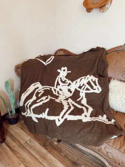 The Cowboy Drifter Throw Blanket