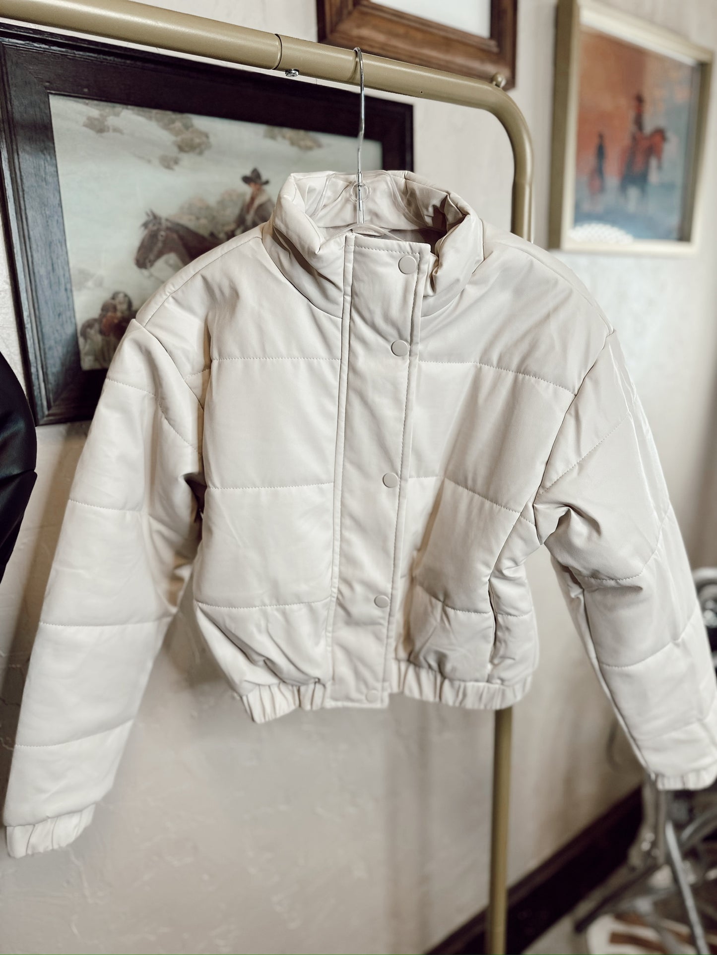 The Phoenix Puffer Jacket in Cream