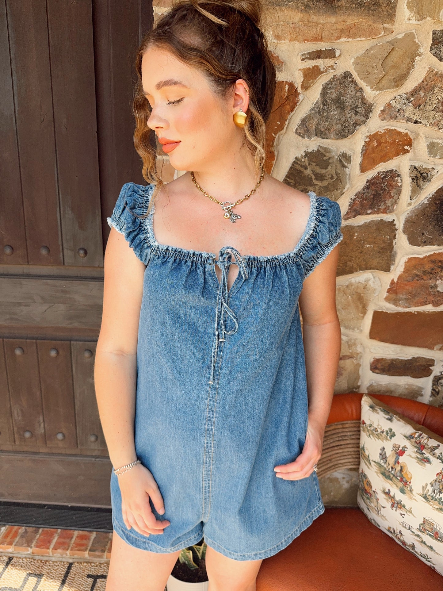 The Dover Denim Romper