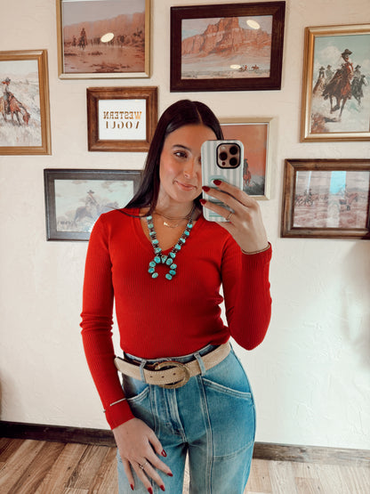 The Sloan Top in Red