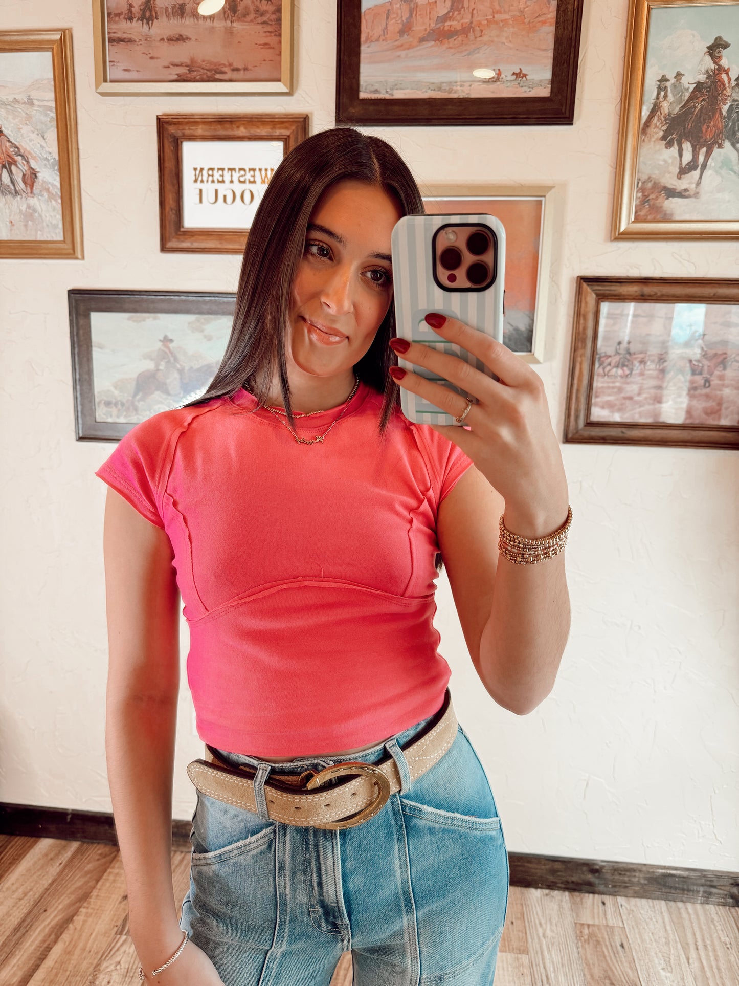 The Finley Top in Hot Pink