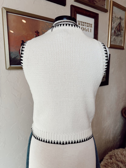 The Embroidered Roping Cowboy Sweater Vest