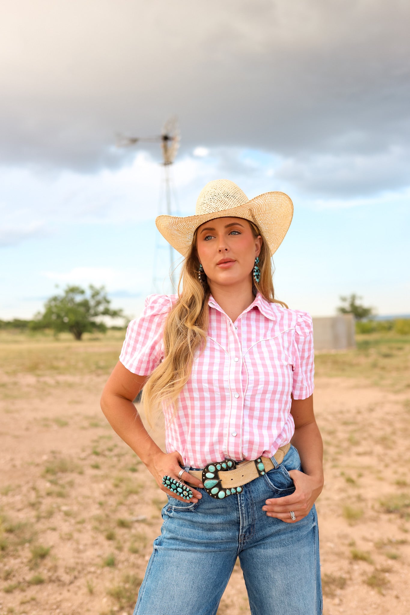 The Gingham Top in Pink