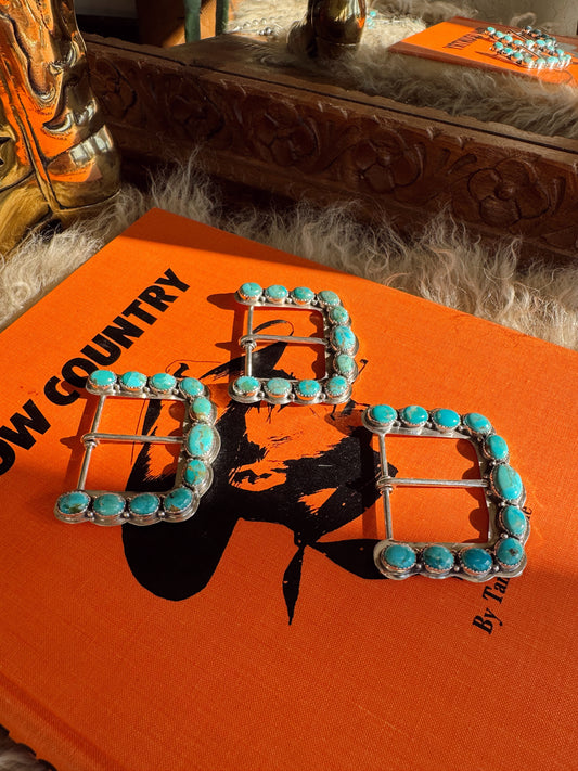 The Sterling Silver Kingman Turquoise Buckle