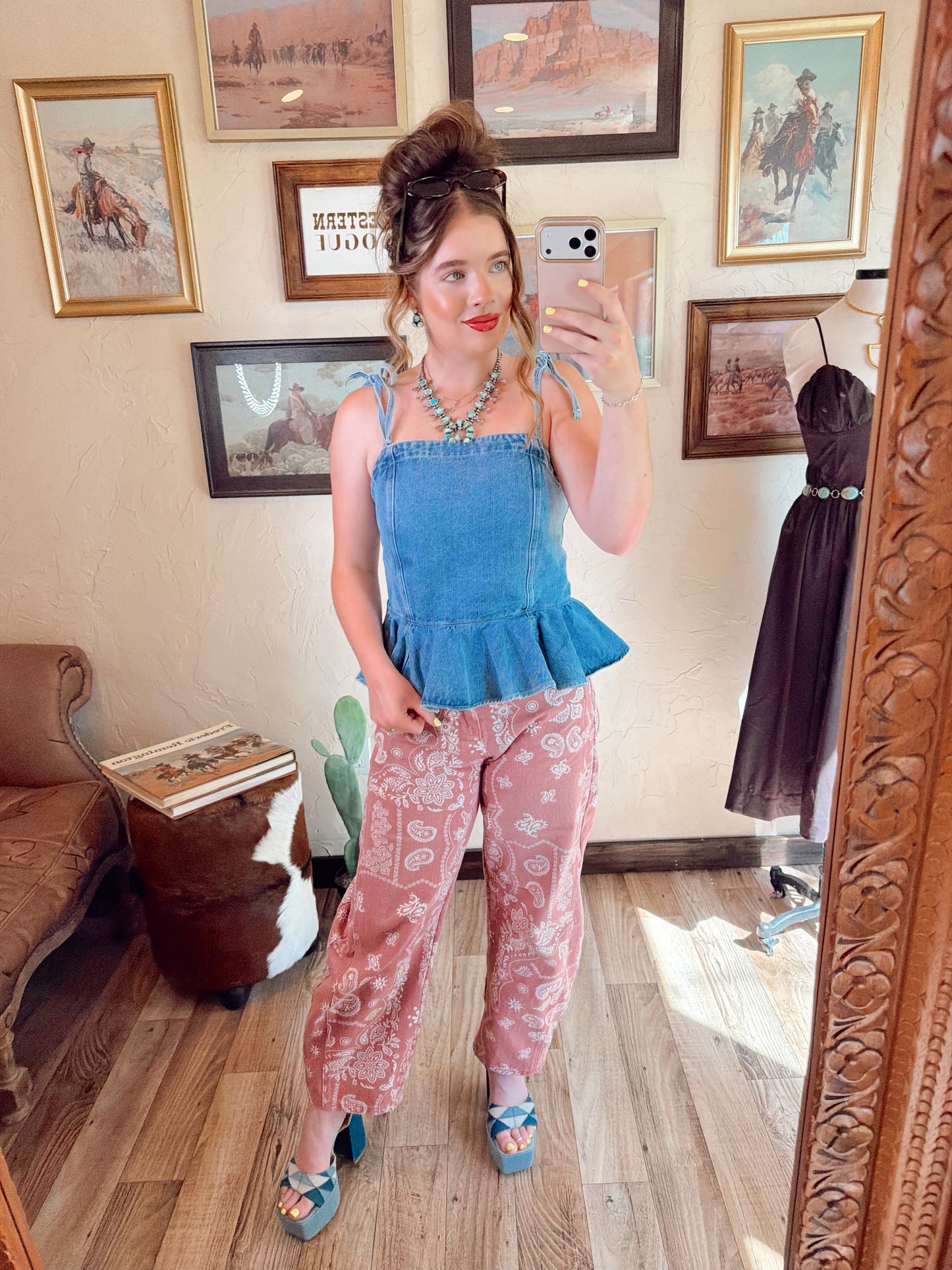 The Parker Paisley Barrel Jeans