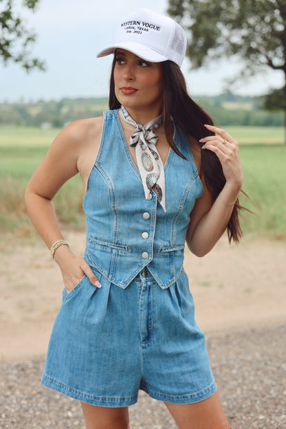 The Dally Denim Romper