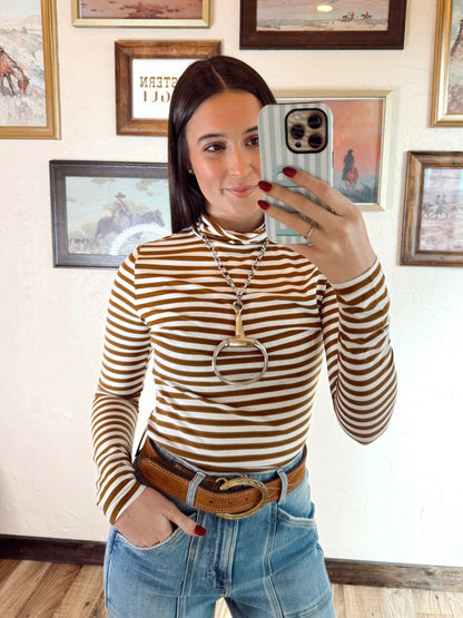 The Turner Top in Brown & White