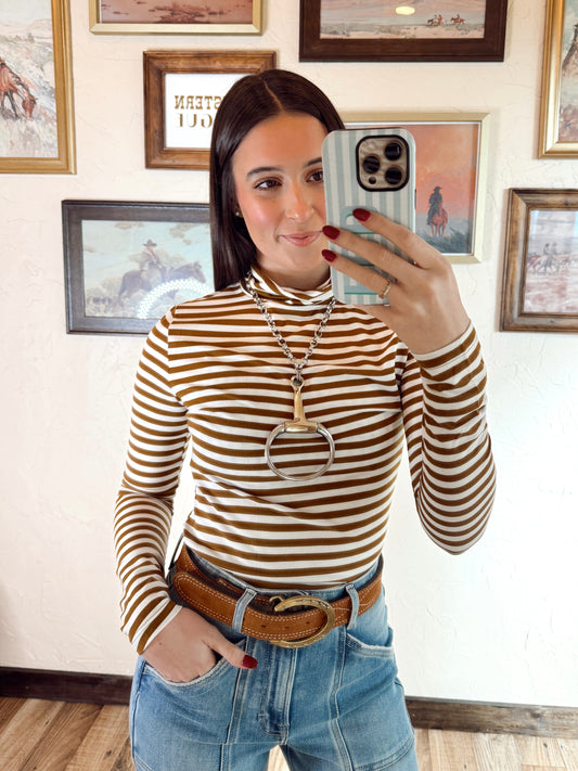 The Turner Top in Brown & White