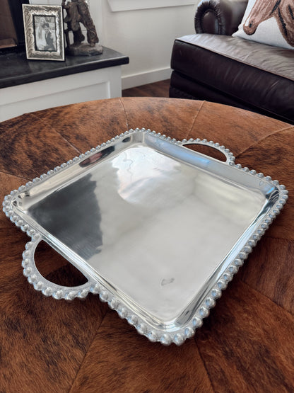 The Square Beaded Handle Tray