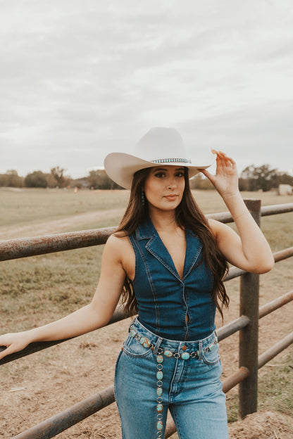 The Draper Denim Bodysuit
