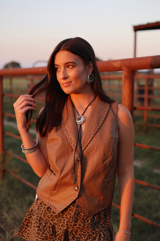 The Whiskey Creek Vest in Latte