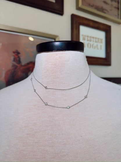 The Double Layer Rhinestone Cowgirl Necklace {GOLD + SILVER}