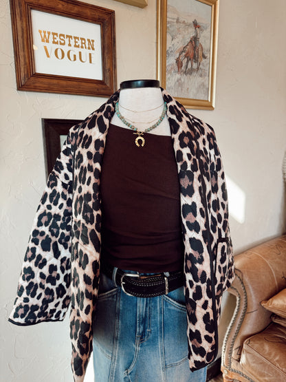 The Leopard Print Quilted Jacket