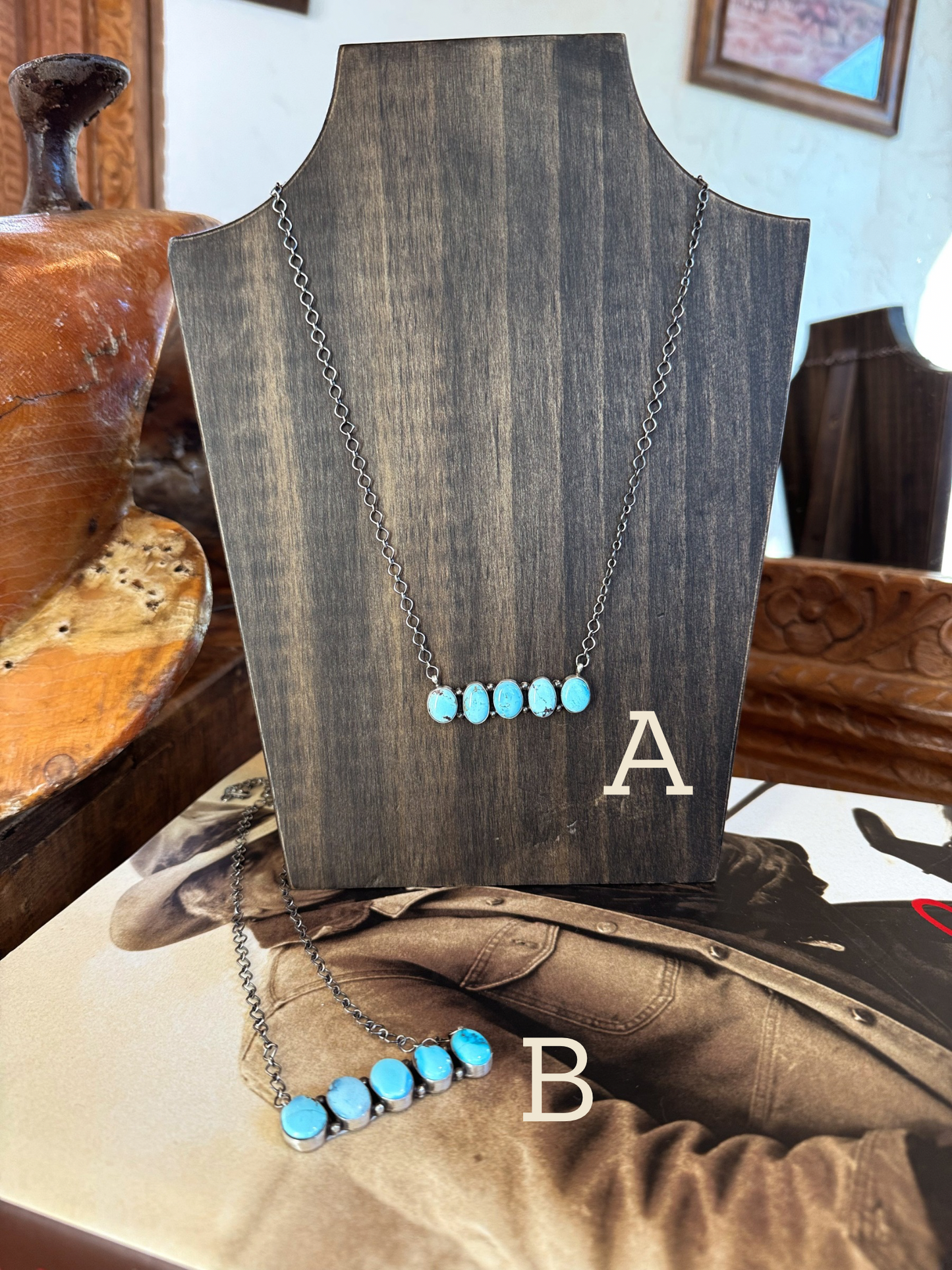 The Golden Turquoise Bar Necklace