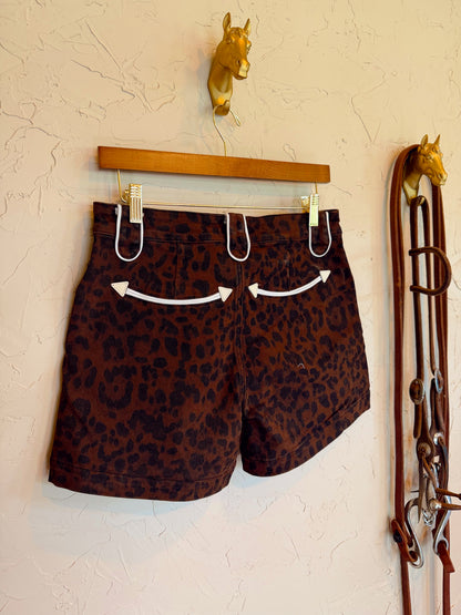 The Animal Print Denim Shorts