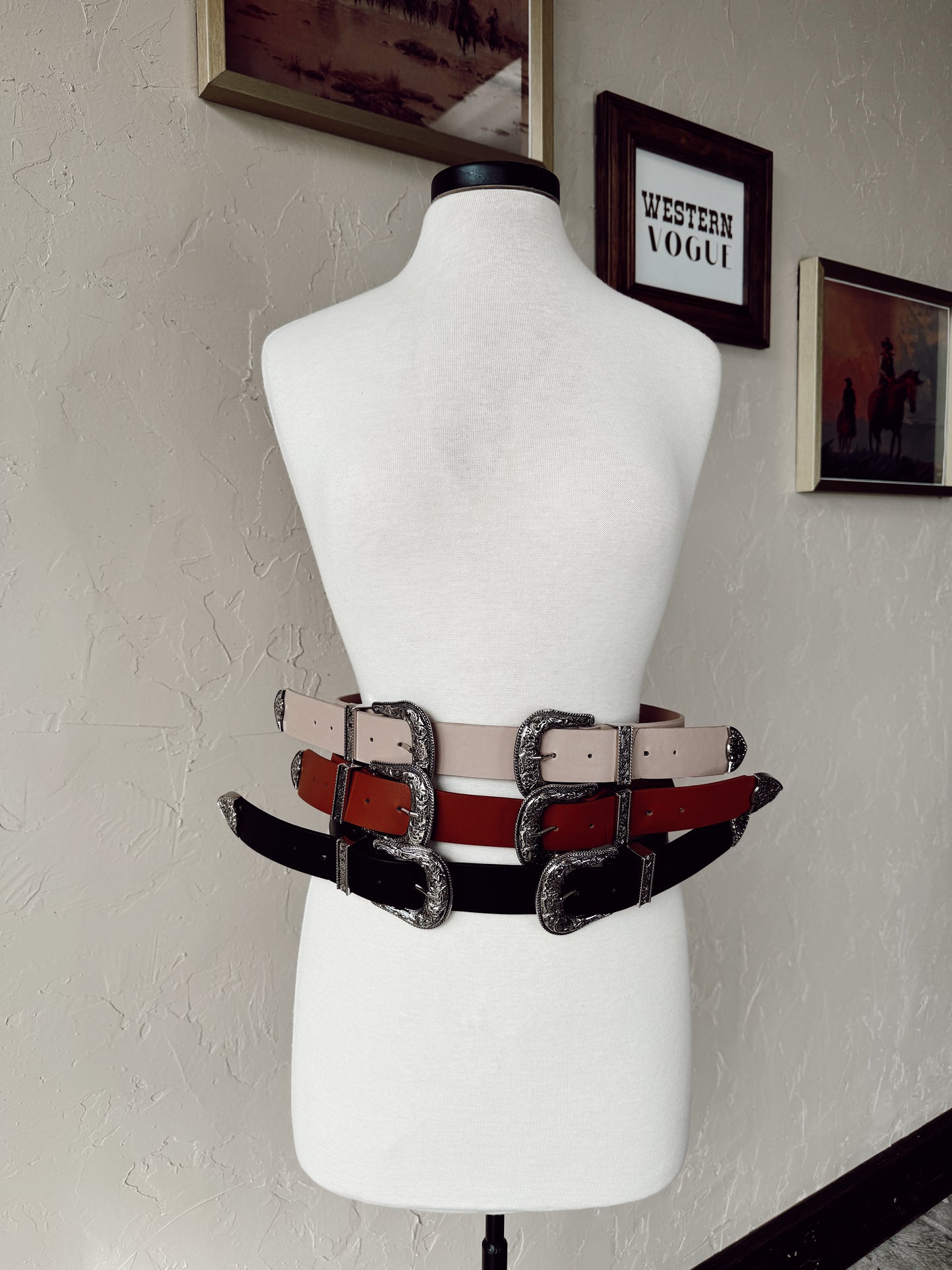 The Double Buckle Belt in Taupe