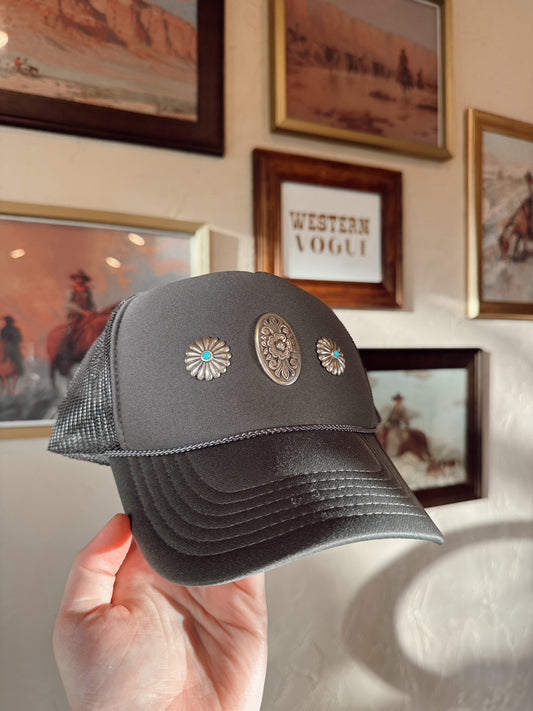 The Charcoal Concho Cap