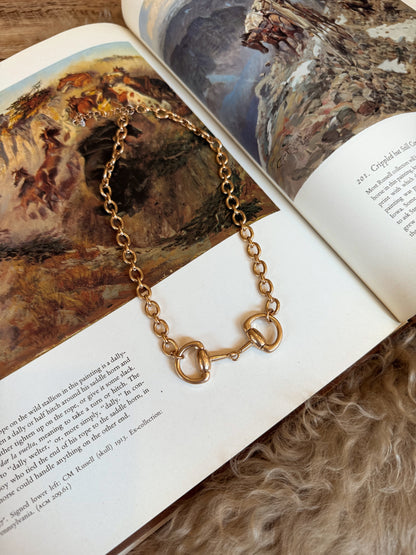 The Horse Bit Chain Necklace in Gold