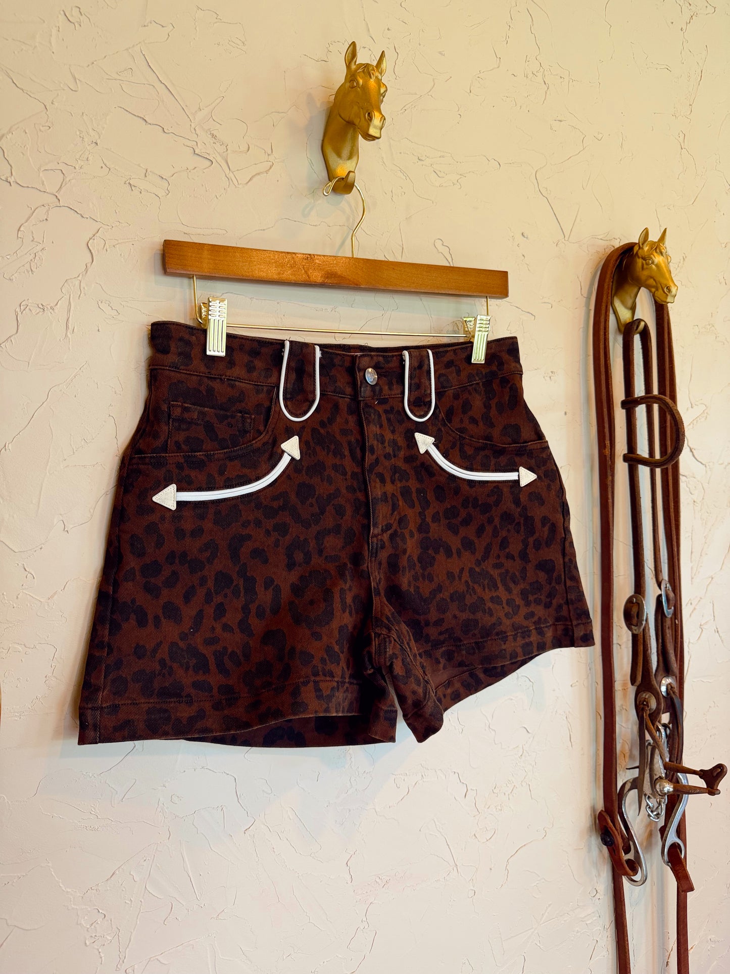 The Animal Print Denim Shorts