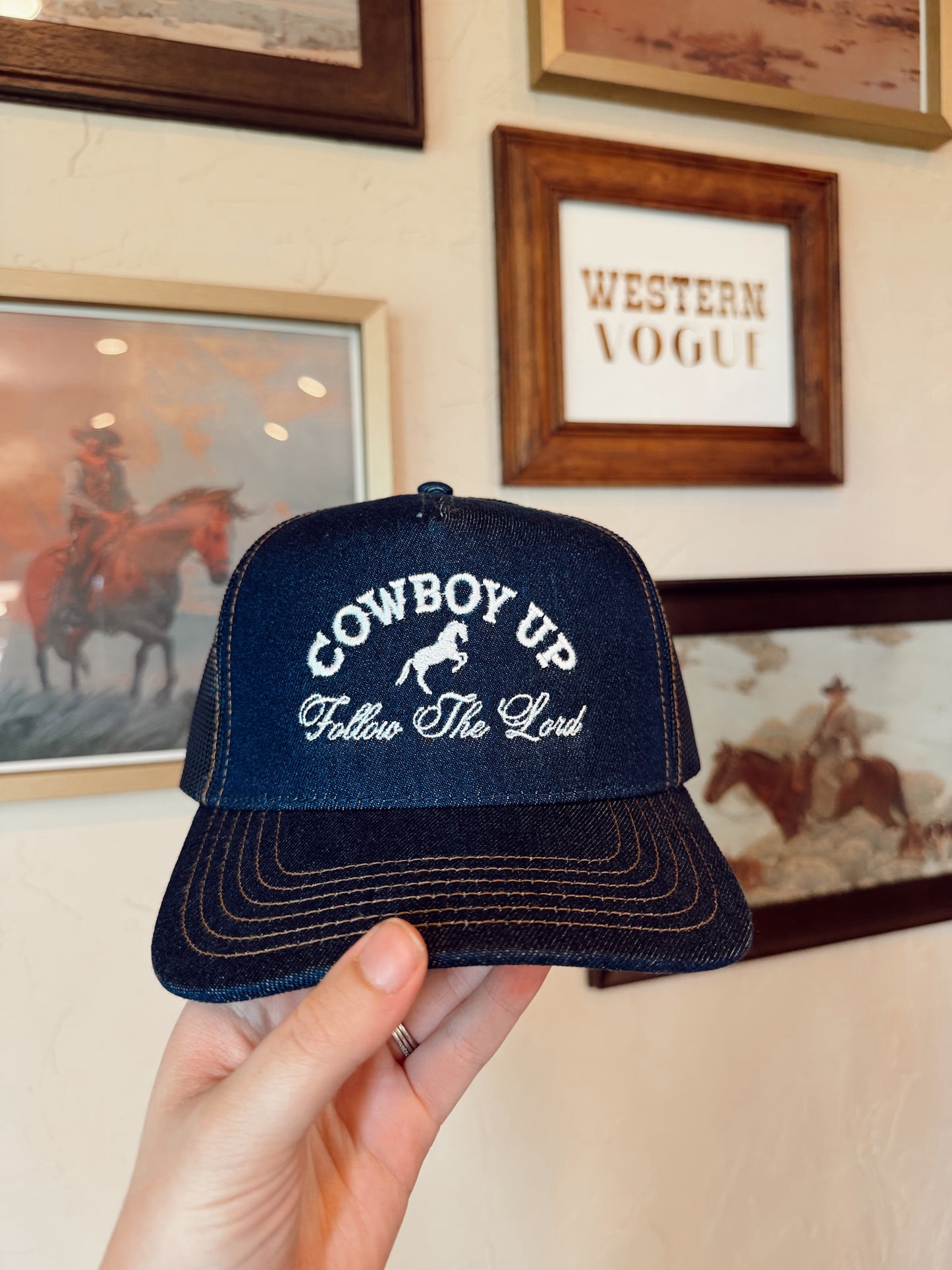 The Denim Follow The Lord Baseball Cap