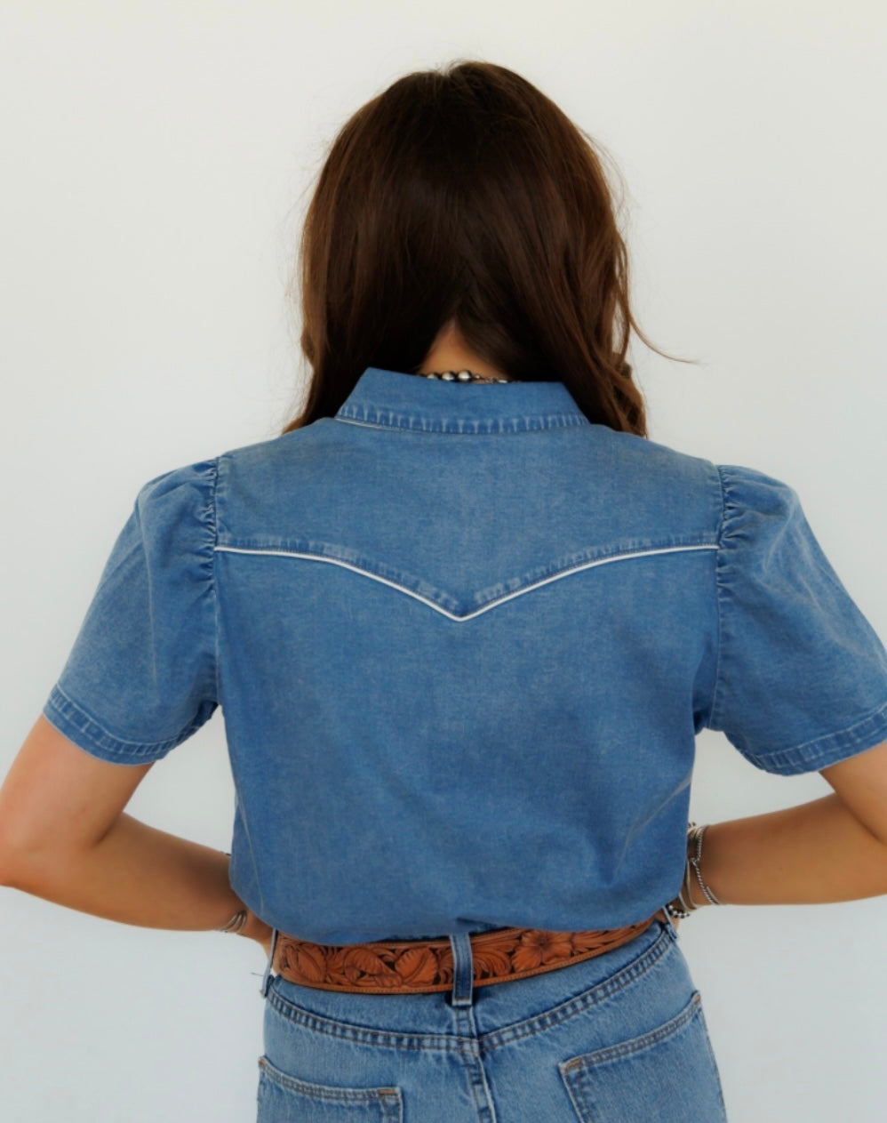 The Denim Arrow Top