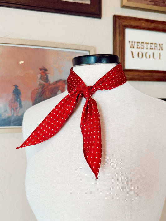 The Mini Polka Dot Wild Rag in Red