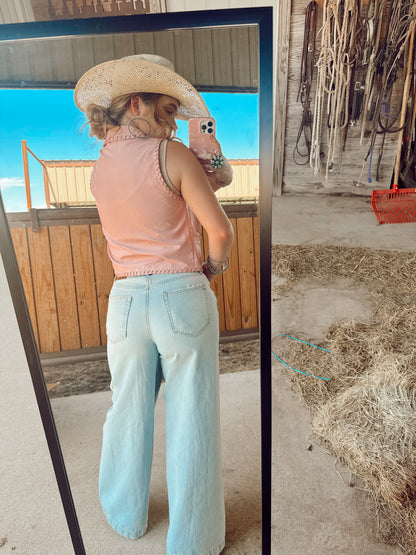 The Whiskey Creek Vest in Blush