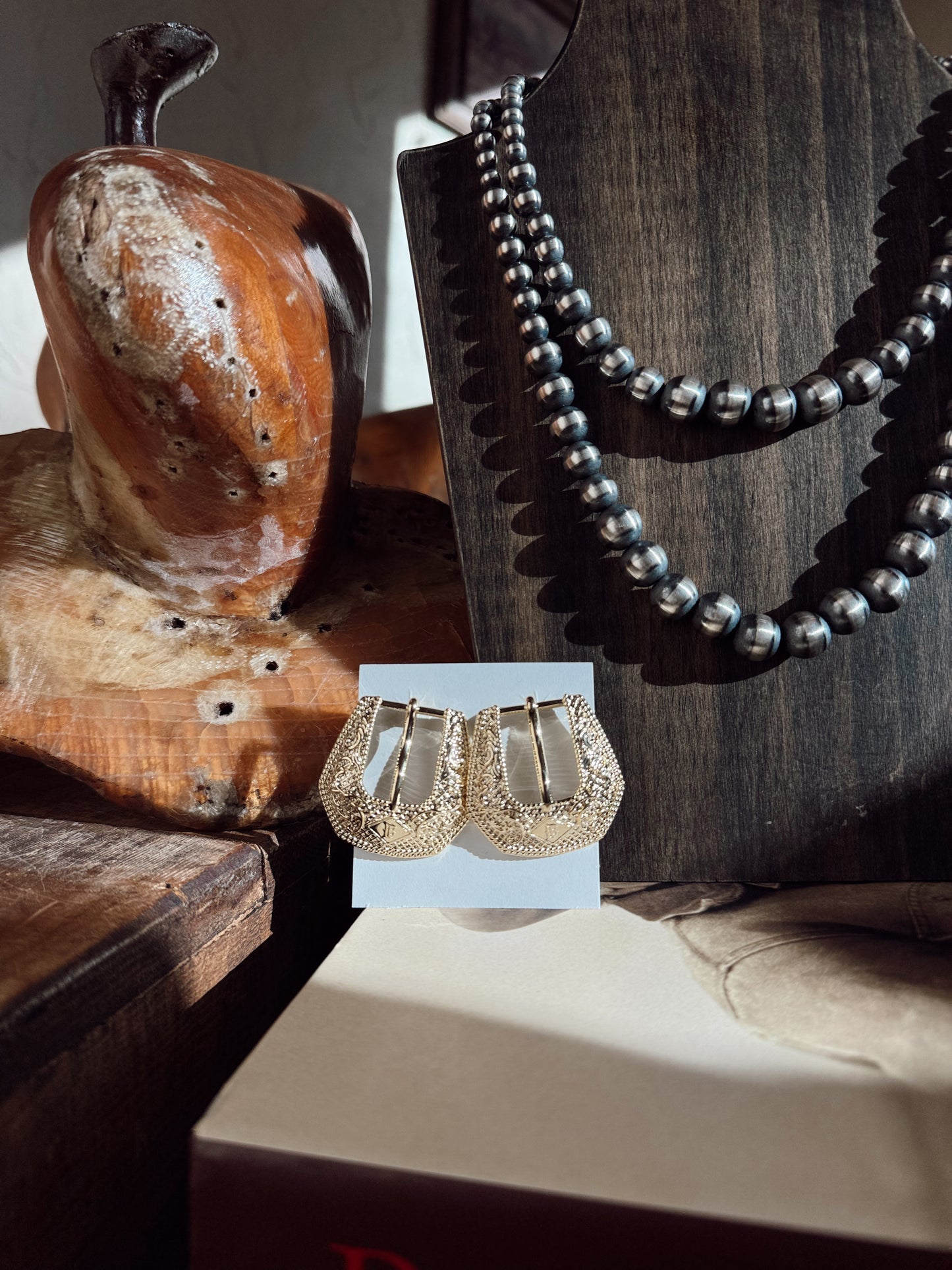 The Mini Buckle HillBetty Earrings in Gold