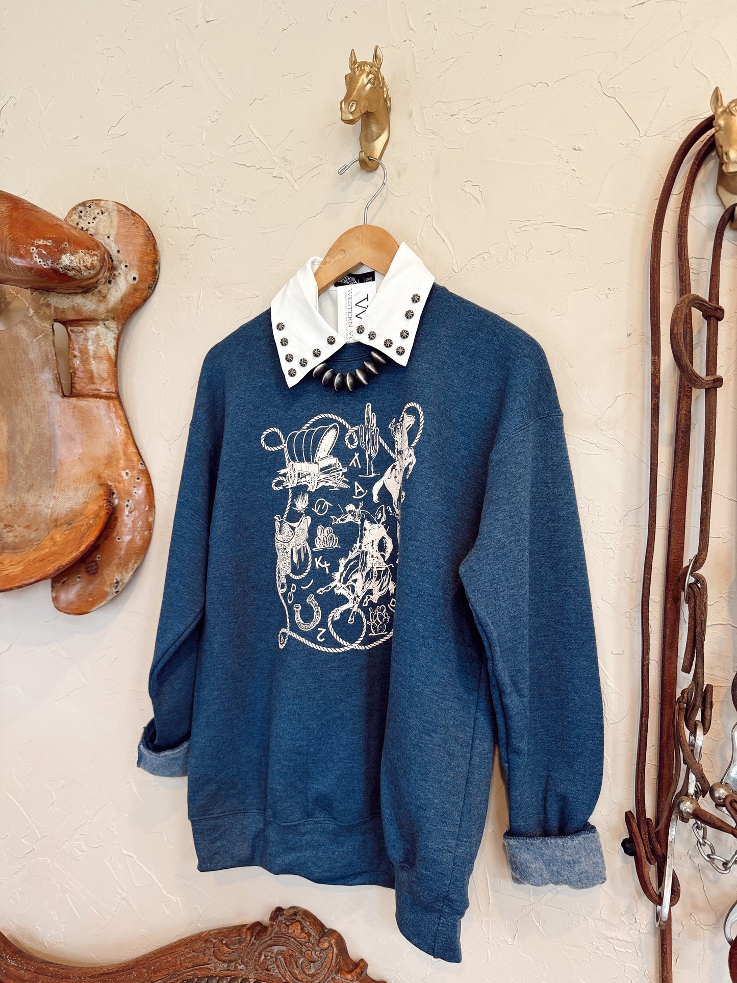 The White Studded Faux Collar