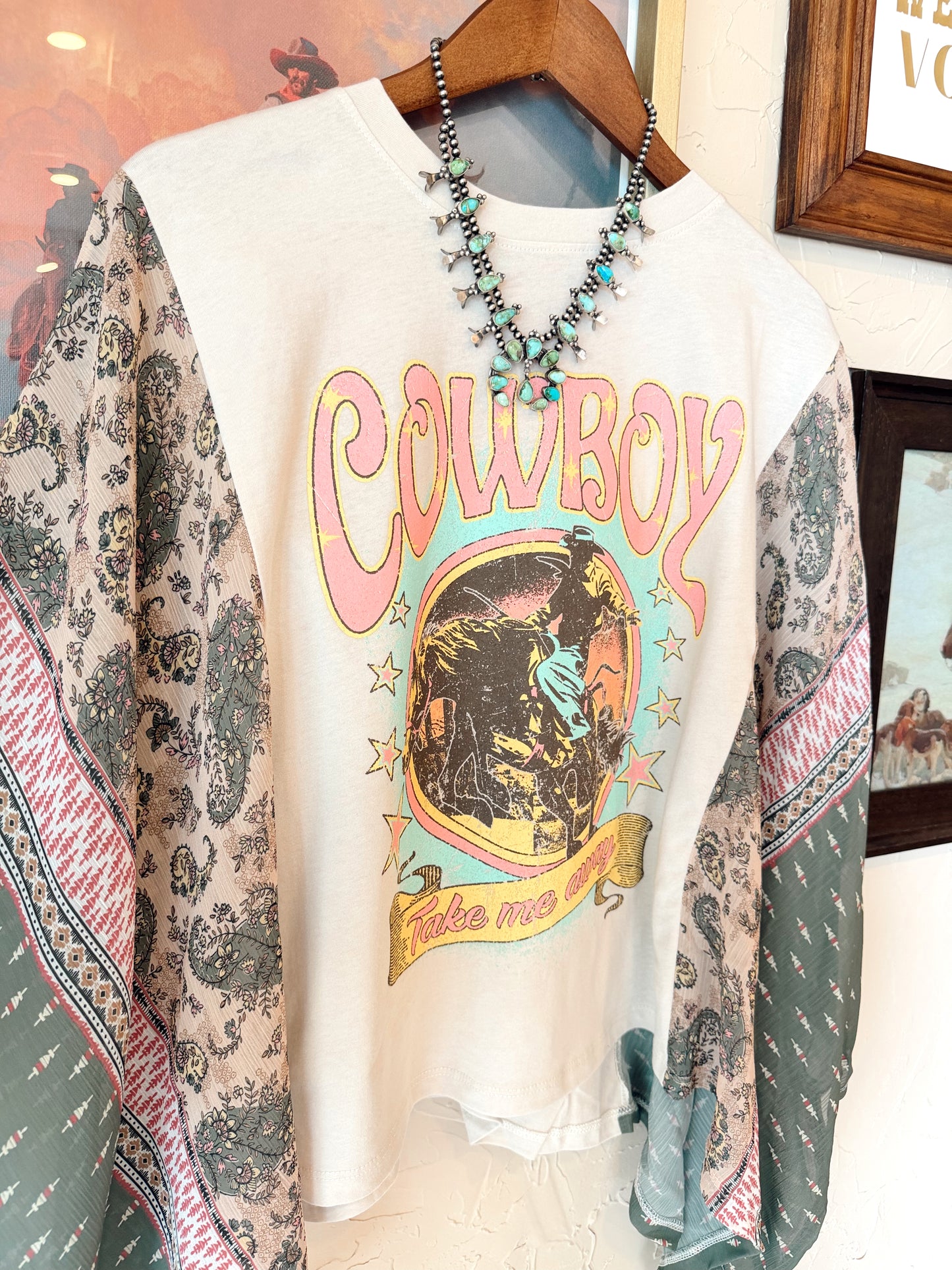 The Cowboy Take Me Away Printed Top