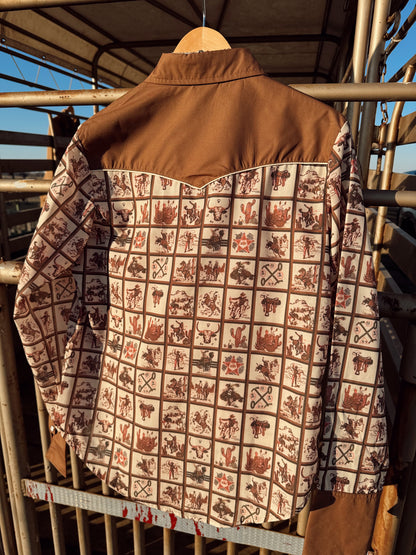 The Western Squares Pearl Snap Top