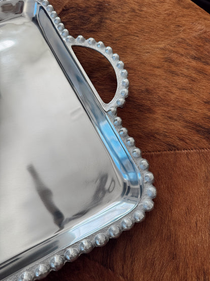 The Square Beaded Handle Tray
