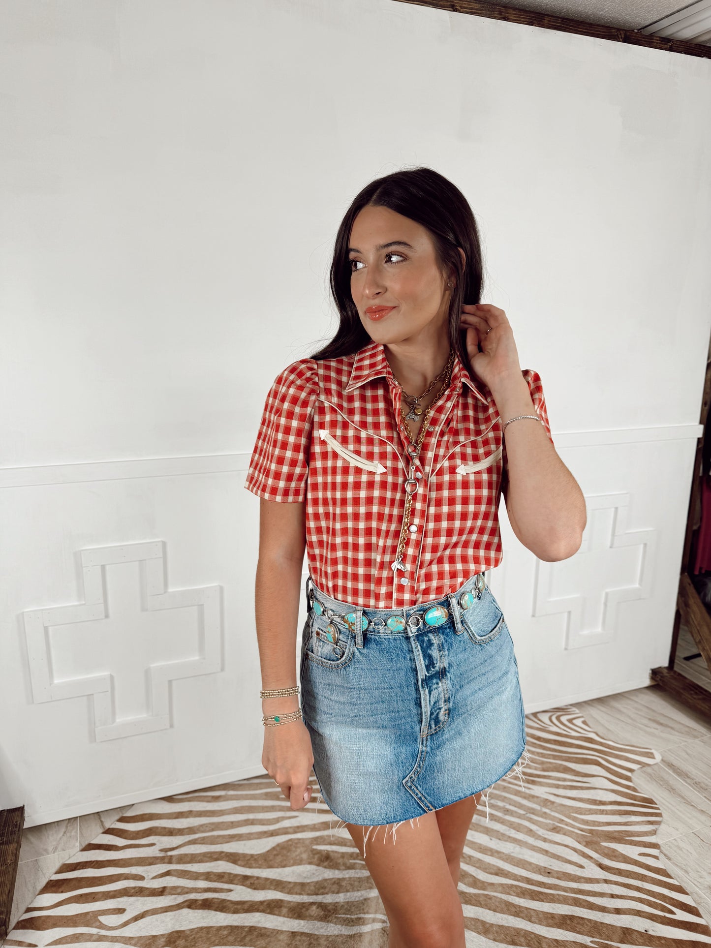 The Gingham Top in Red-BEST SELLER