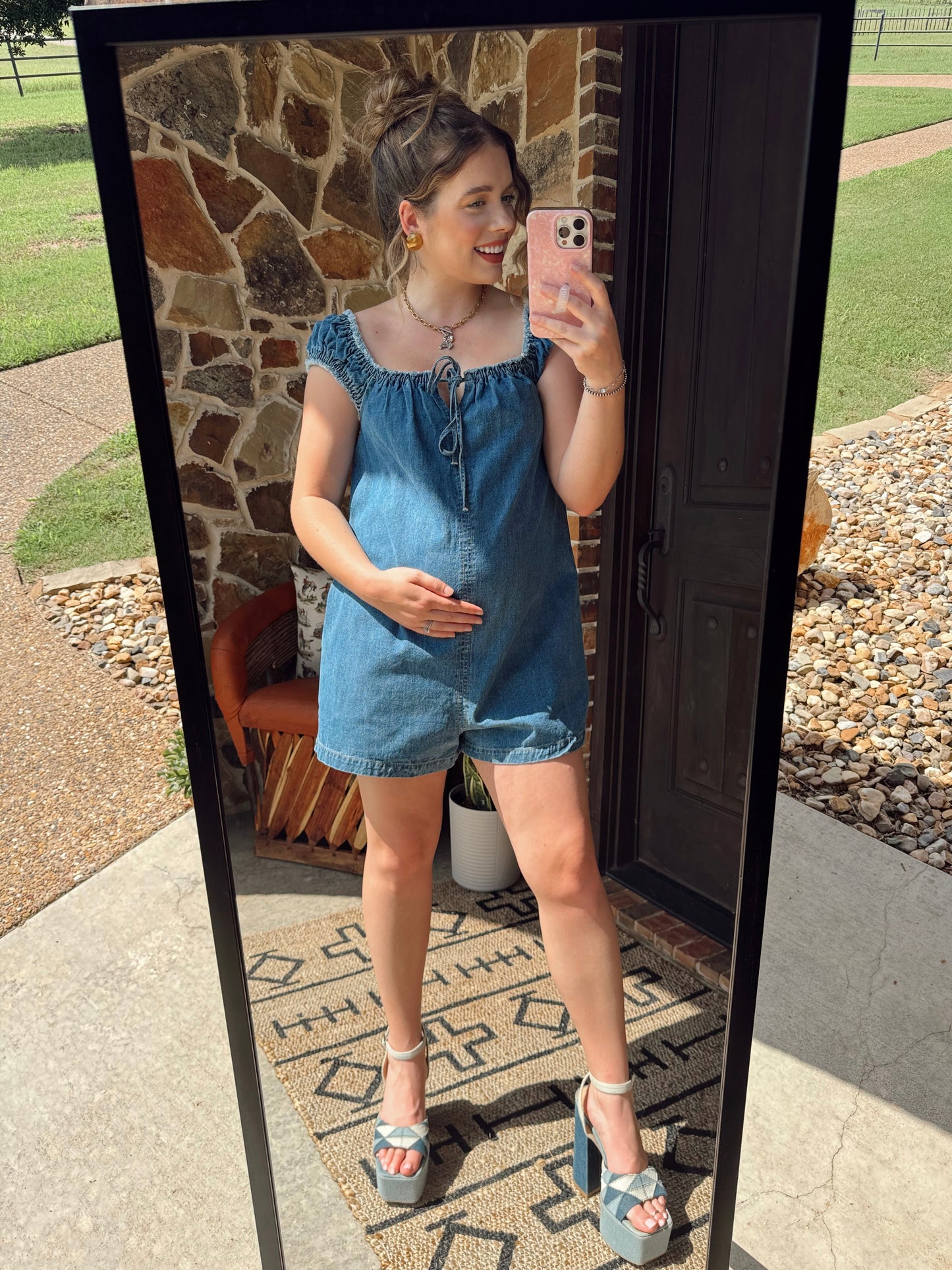 The Dover Denim Romper