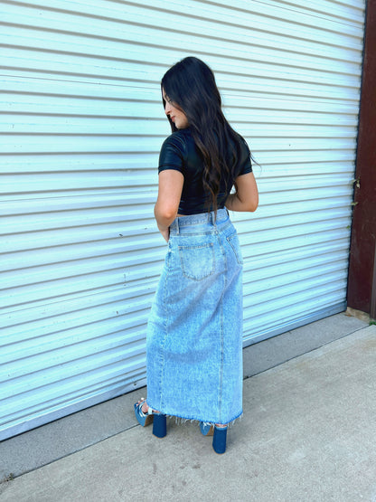 The Devers Denim Skirt