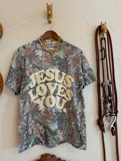 The Camo Jesus Loves You T-Shirt