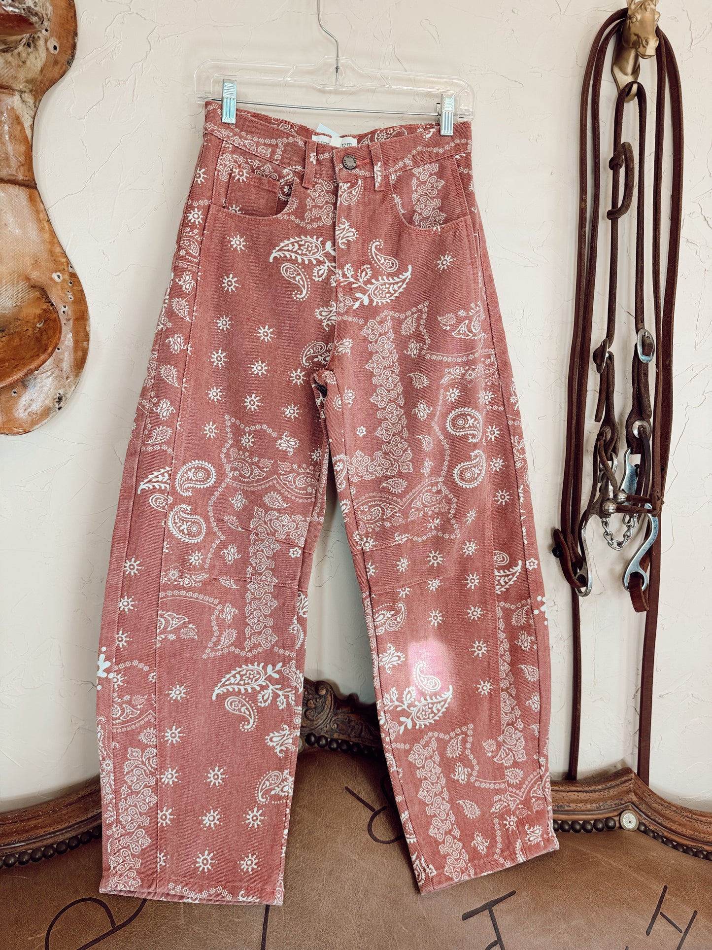 The Parker Paisley Barrel Jeans