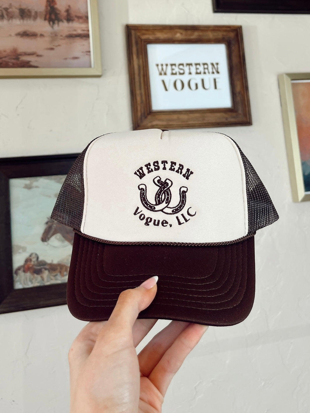 The Western Vogue Lucky Trucker Hat in Tan