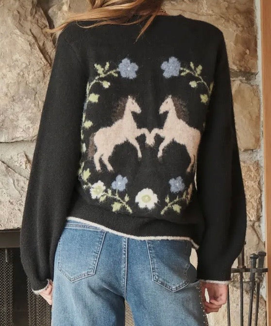 The Floral Filly Horseshoe Cardigan