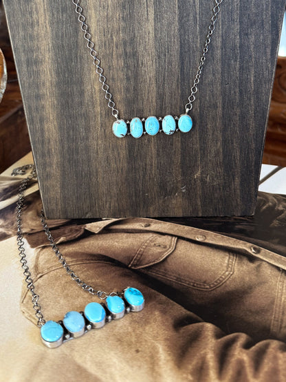The Golden Turquoise Bar Necklace
