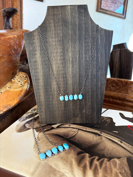 The Golden Turquoise Bar Necklace
