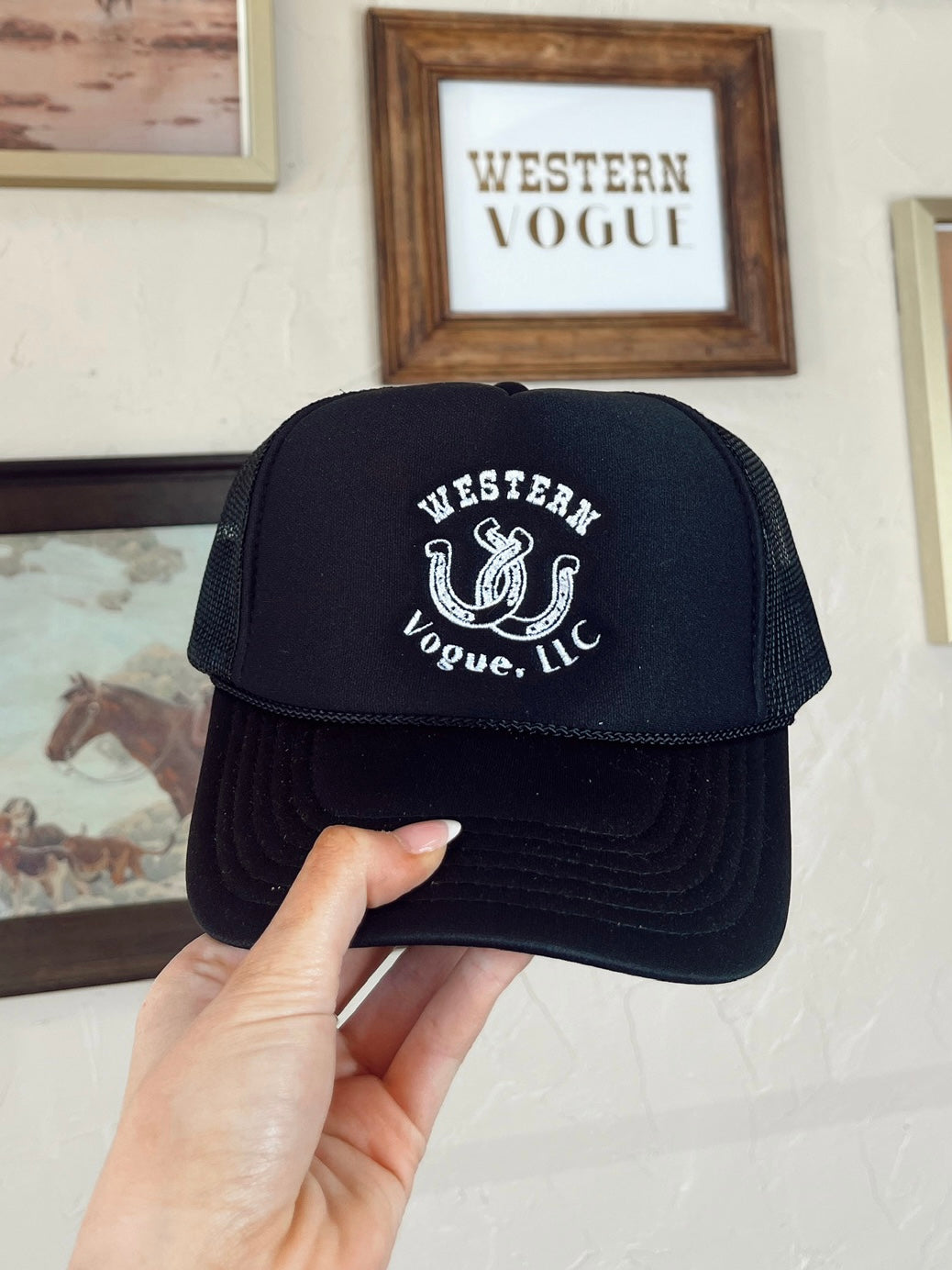 The Western Vogue Lucky Trucker Hat in Black