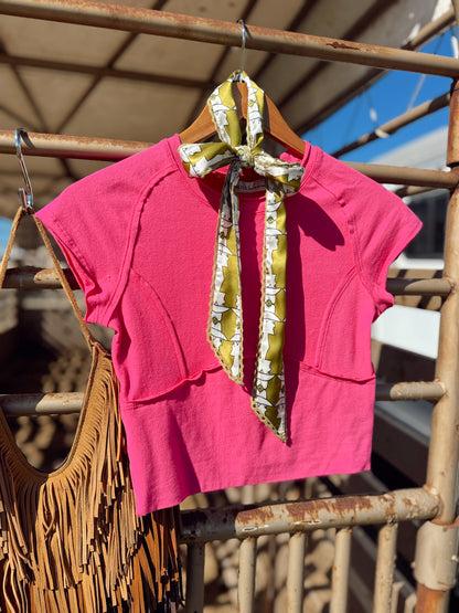 The Finley Top in Hot Pink