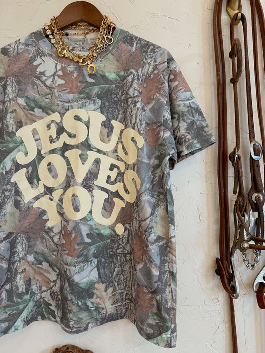 The Camo Jesus Loves You T-Shirt
