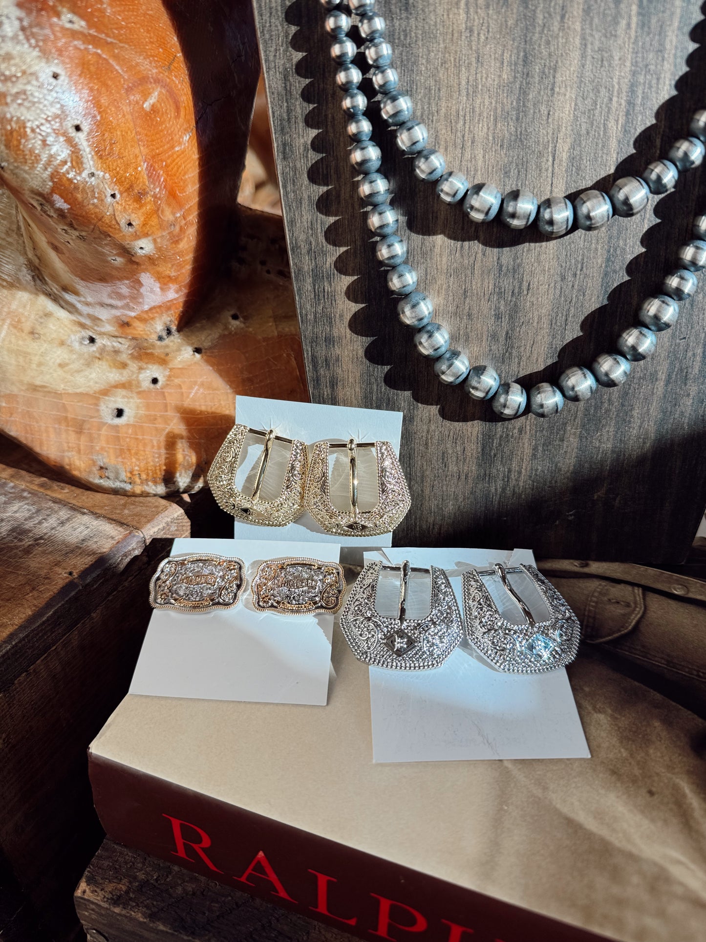 The Mini Buckle HillBetty Earrings in Gold